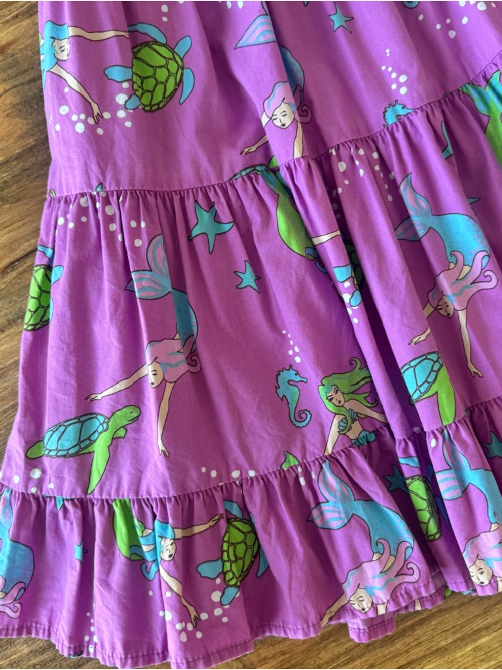 Eleanor Rose Purple Mermaid Print Tiered Lexie Dress size 6/7 - Picture 5 of 10